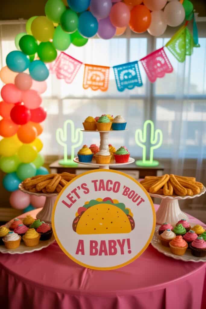baby shower themes - lets taco about a baby