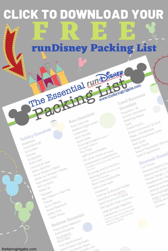 Planning to enter a runDisney event at Walt Disney World or any of the Disney Parks? Download your FREE copy of The Essential runDisney Packing List. #WaltDisneyWorld #runDisney