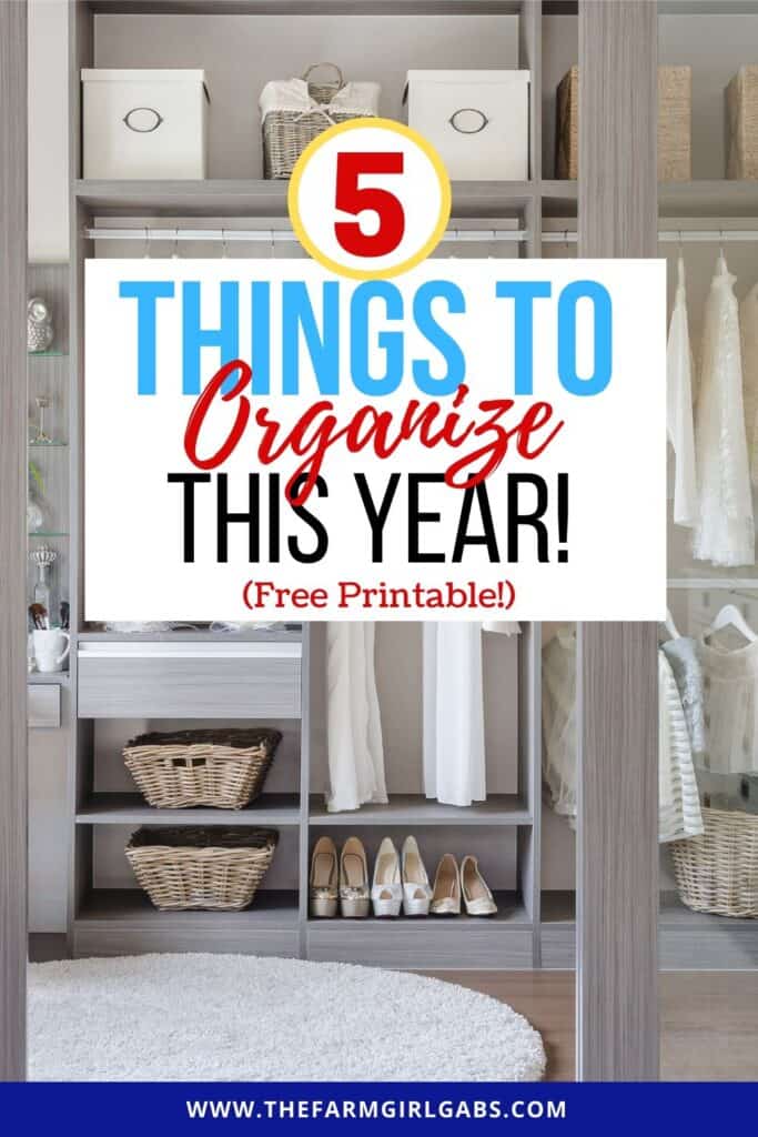 Start the year off on the right note. Here are 5 Things To Organize In The New Year Plus A Free Daily Planner To Keep You Organized. These home organization tips will give you a fresh start for the New Year! #homeorganization #mariekondo #kitchenorganization