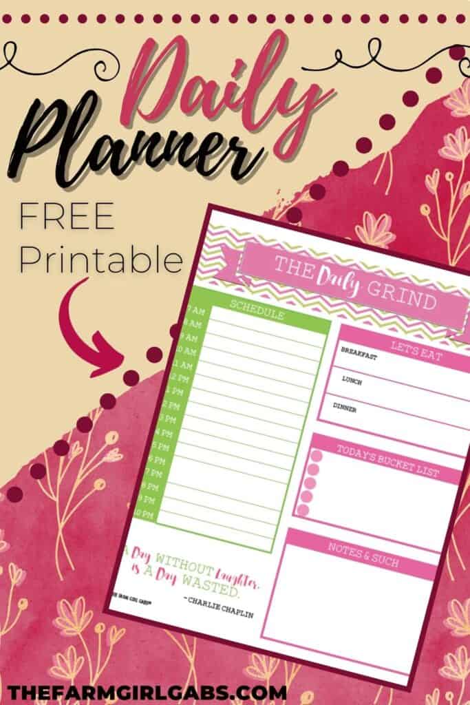 Free printable daily planner