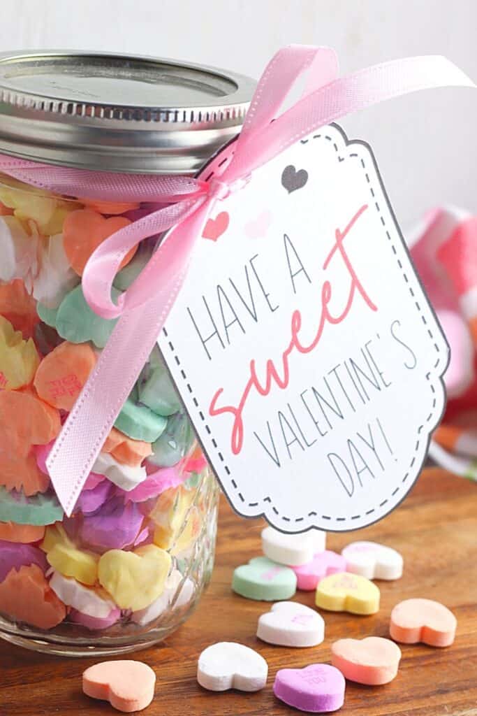 Mason Jar Valentines With Printable Valentine Gift Tags