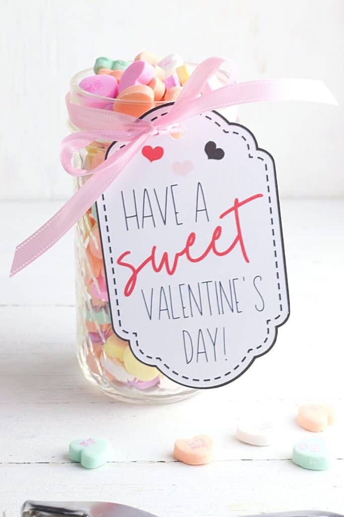 Mason Jar Valentines With Printable Valentine Gift Tags