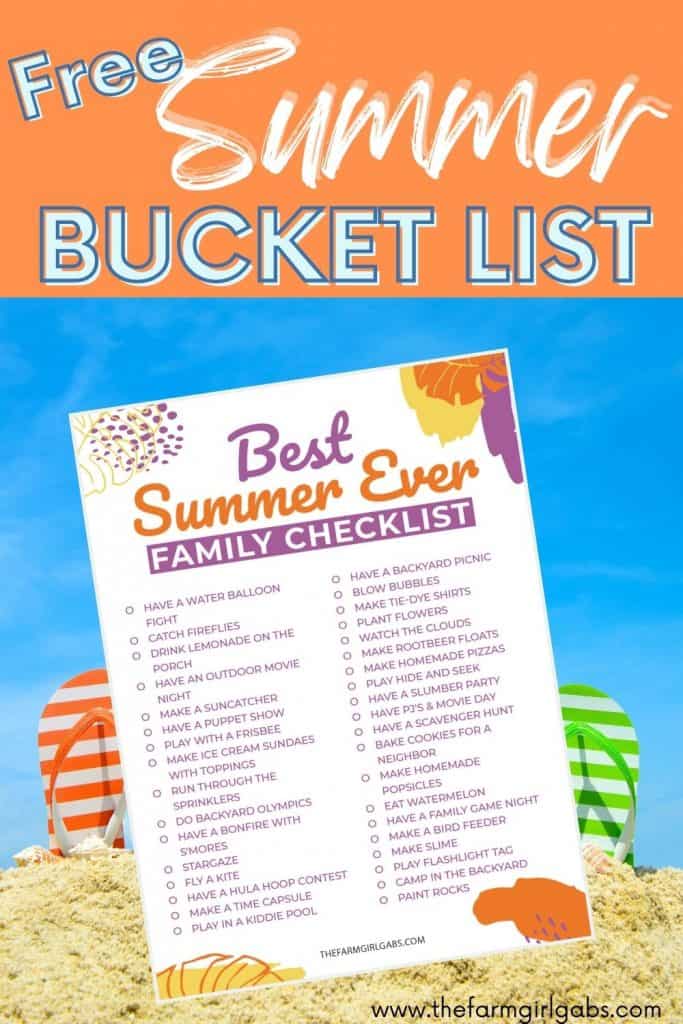 Keep the kids entertained during their break from school with this fun Summer Bucket List For Families. This free summer printable has a ton of fun and enjoyable things to do as a family to bond and make memories together.