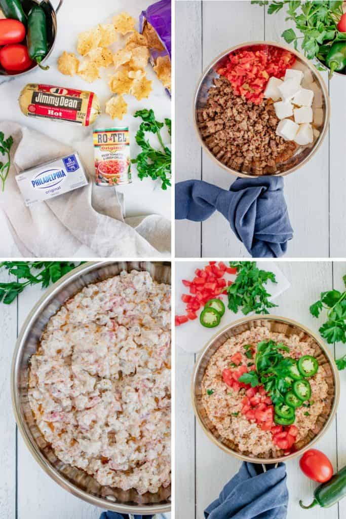 Searching for an easy dip recipe that is a real crowd-pleaser? This 3 Ingredient Rotel Sausage Dip recipe is loaded with zesty flavor, and is the perfect appetizer for any occasion