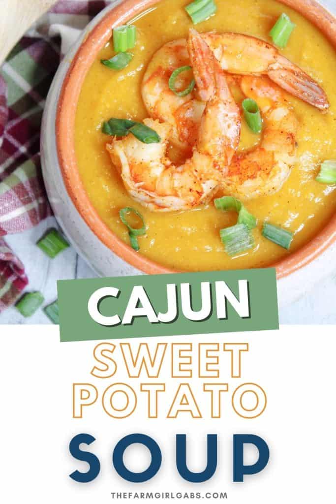 Enjoy a wholesome bowl of sweet and savory Cajun Sweet Potato Soup. This hearty soup recipe is loaded with flavor and fresh ingredients, sure to keep you warm and full!