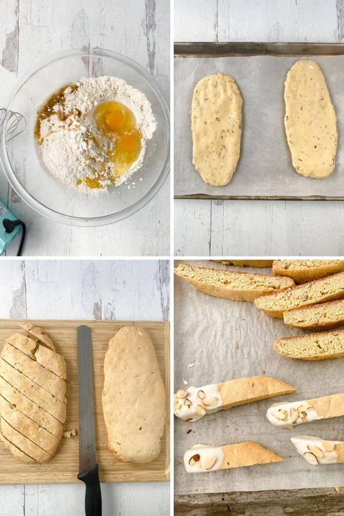 Whip up this easy Blondie Biscotti recipe from scratch and have a sweet, tasty treat to enjoy with your morning coffee or hot tea. The biscotti has the perfect crisp texture with added almond slivers for extra flavor.