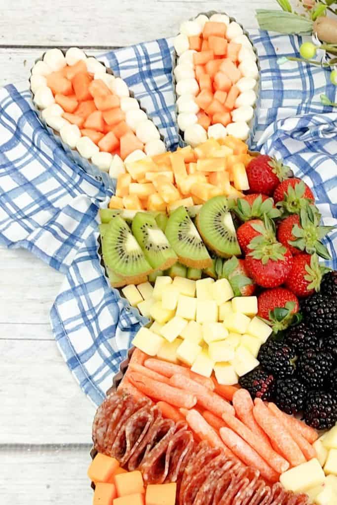 You can't go wrong making this Bunny Charcuterie Board. You'll love how adorable it turns out! This charcuterie board is an easy appetizer idea for your Easter Dinner menu.