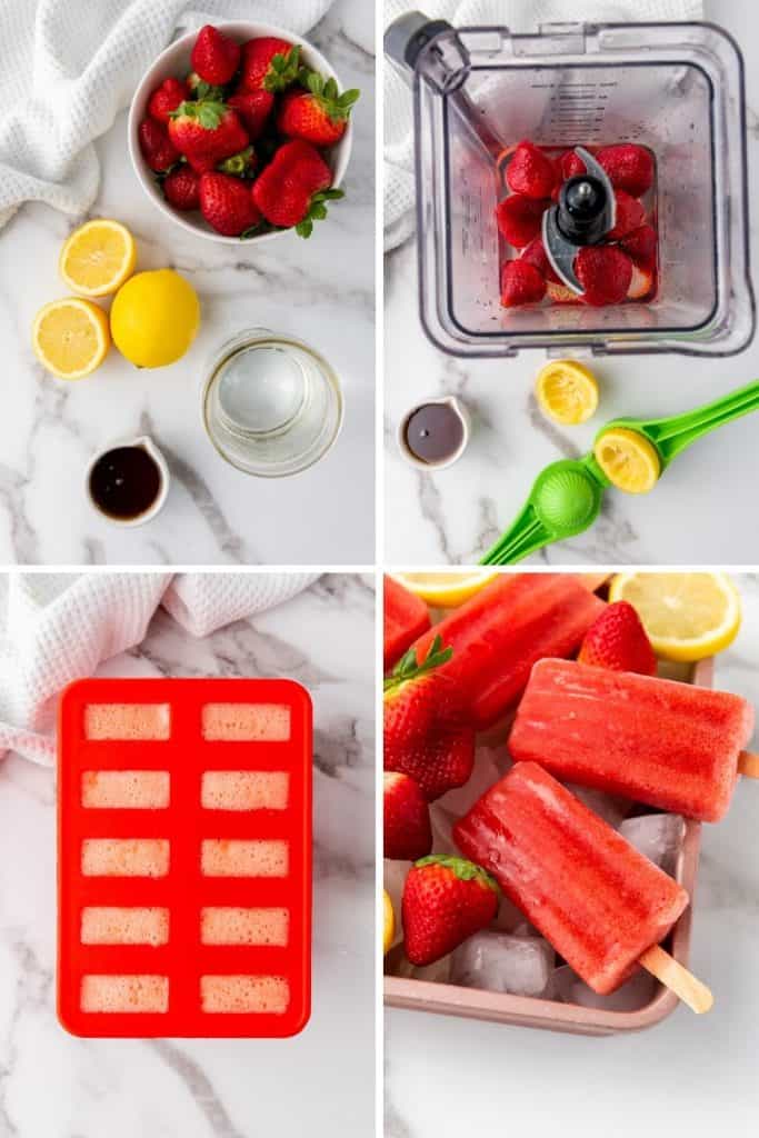 Cool down on a warm summer day with these refreshingly delicious Strawberry Lemon Popsicles. They’re fruity, flavorful, and naturally good for you. This easy popsicle recipe is a great treat for kids and adults.