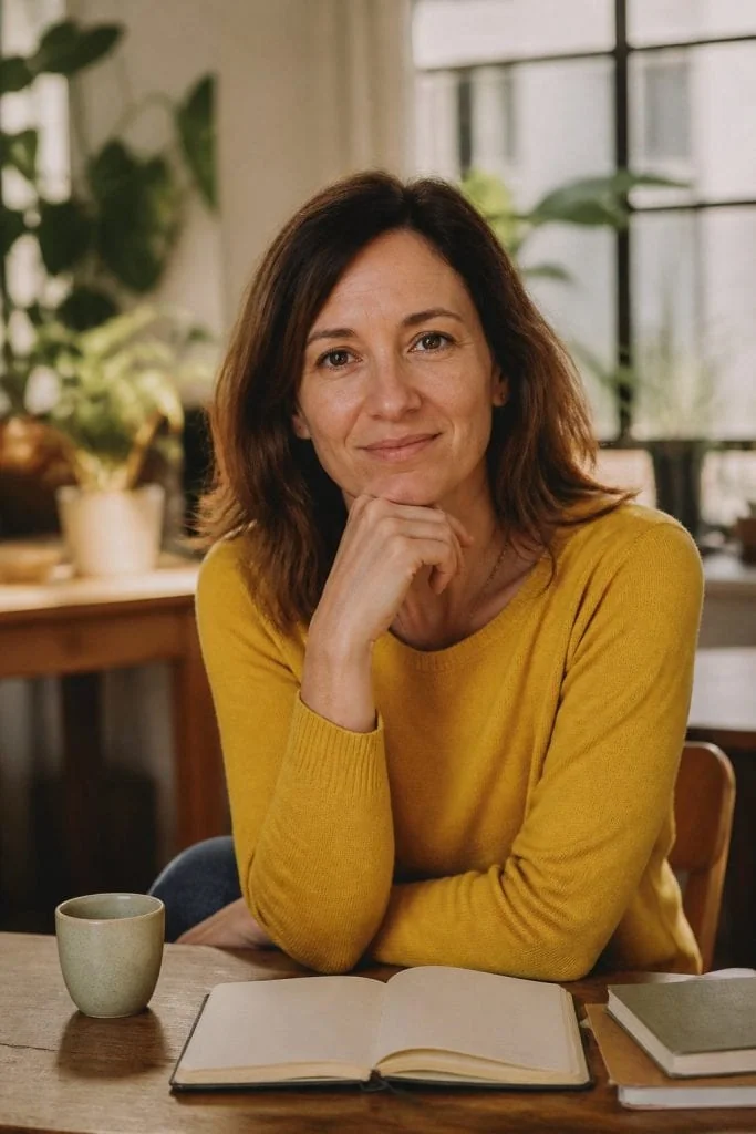 Portrait de Camille Perret, fondatrice du magazine Cocotte, dans un espace de travail lumineux