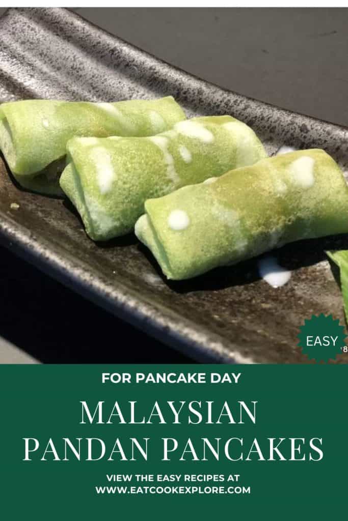 Malaysian Pandan pancakes with palm sugar and coconut filling 8 Malaysian pandan pancakes with coconut filling