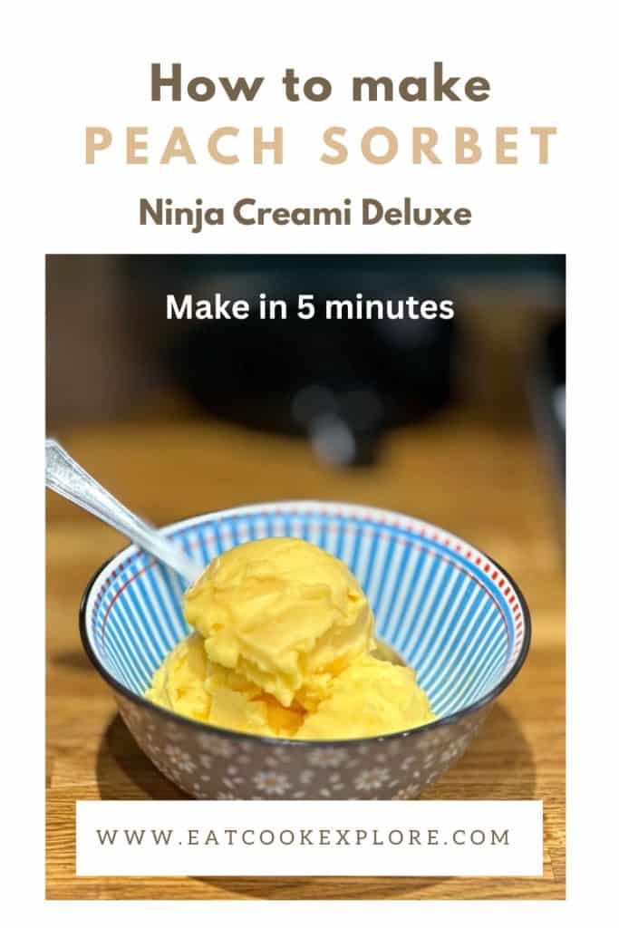 Simple Vegan Peach Sorbet in Ninja Creami 6 Ninja Creami Deluxe Peach Sorbet recipe