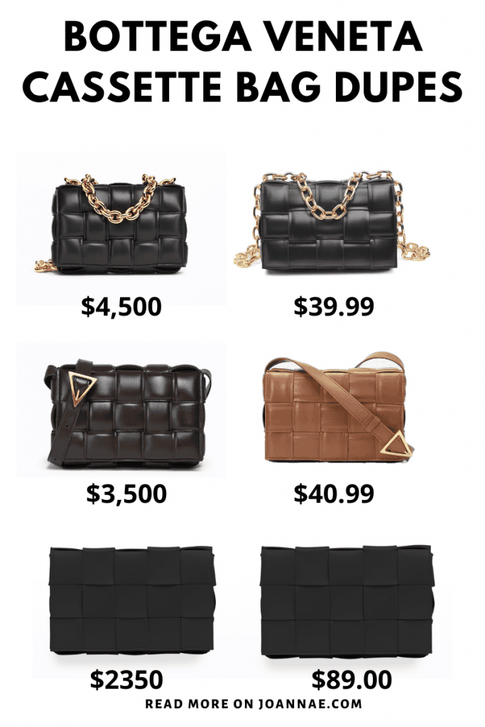 Bottega Veneta Cassette Bag Alternatives + Bottega Veneta Cassette Bag Dupes + Bottega Veneta Cassette Bag Look alikes + Love the Bottega Veneta Cassette Bag, but don't want to spend thousands? These Bottega Veneta Cassette Bag dupes under $100 bottega cassette bag dupe + bottega veneta cassette bag dupe + bottega veneta cassette bag