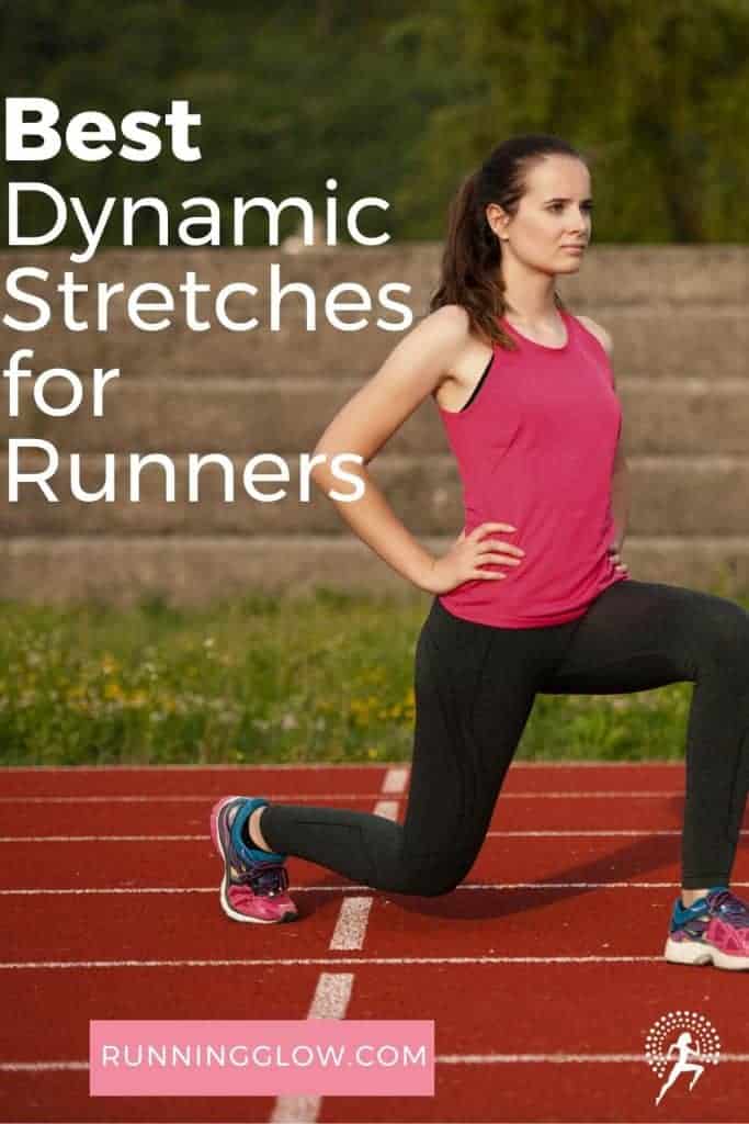 female runner doing dynamic stretching for running
