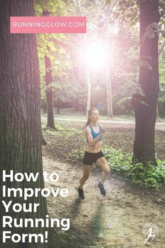 female running on trail in woods
