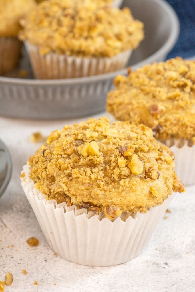 When you have overripe bananas - you need to make banana muffins! These jumbo bakery style banana muffins with nuts are so delicious. 