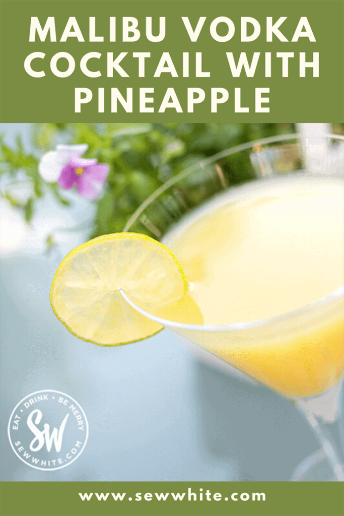 malibu vodka cocktail with pineapple