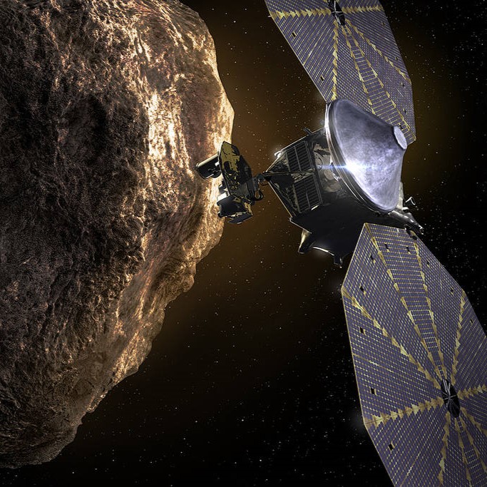 Lucy NASA Asteroid flyby art sq