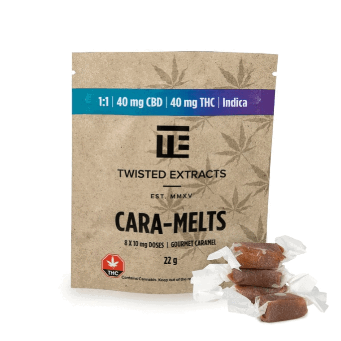 Twisted Extracts - Cara-Melts 1:1 Indica/ CBD (40mg THC + 40mg CBD)