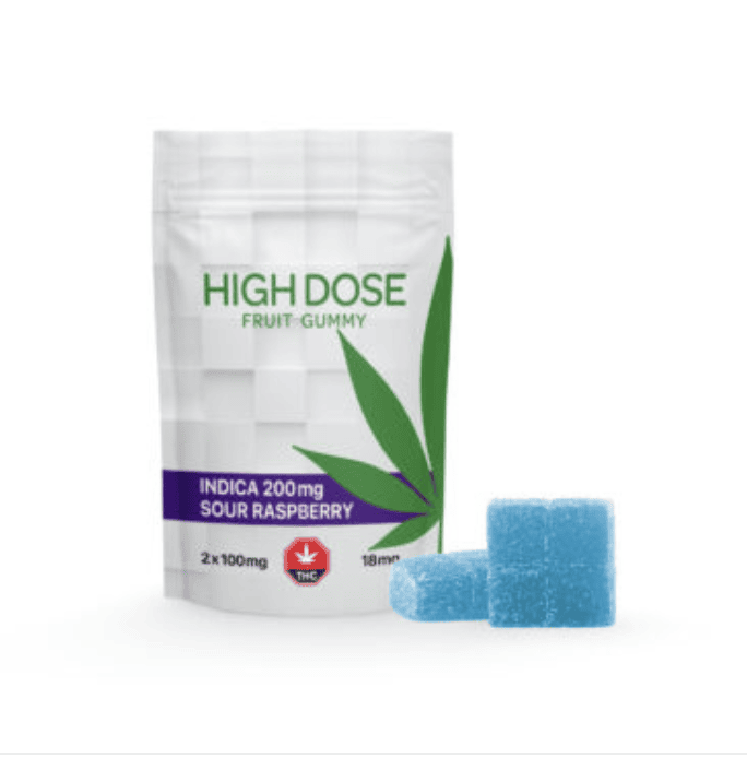 Sour Raspberry Gummies Indica (200mg THC) - High Dose