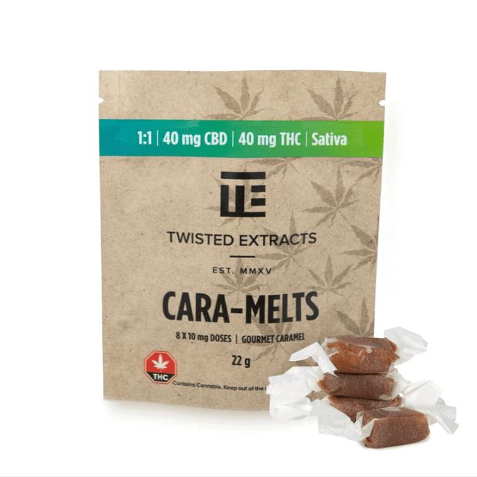 Twisted Extracts - Cara-Melts 1:1 Sativa/ CBD (40mg THC + 40mg CBD)