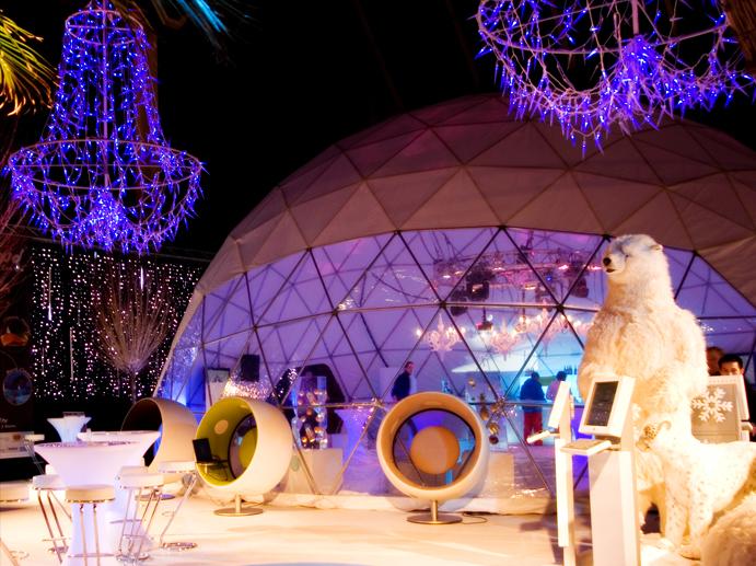 Winterdome met ijsbeer