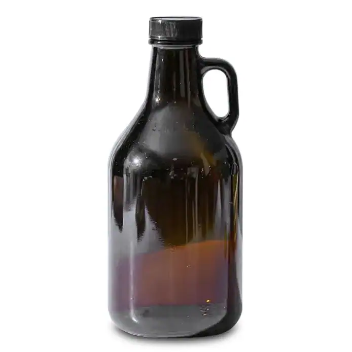 1L amber glass growler bottle for beer and beverage filling, 32oz capacity