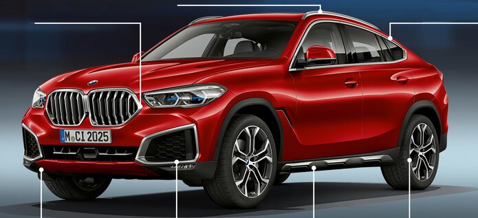 Новый BMW X6 дебютировал со светящимися «ноздрями»