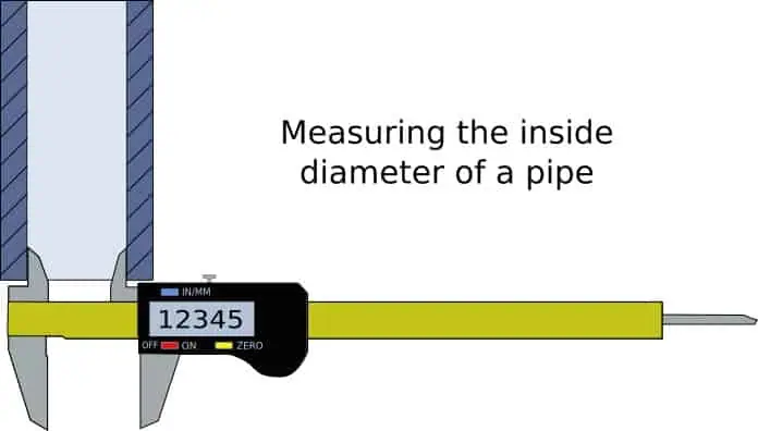 using the best digital calipers to measure the inside of a pipe