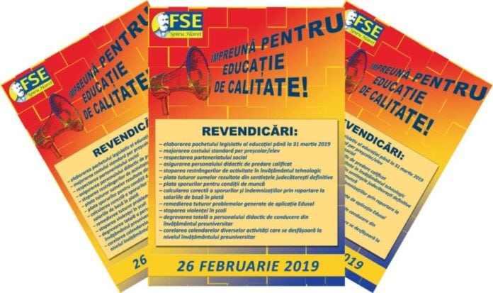 Marţi, profesorii vor purta o banderolă în semn de protest