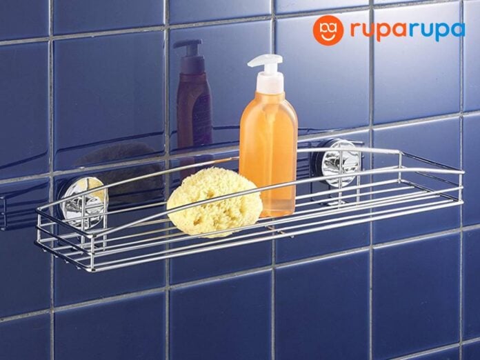 Penyimpanan Rak Kamar Mandi Dengan Gantungan Handuk - Putih (1) Stora Rak Kamar Mandi Dengan Gantungan Handuk - Putih