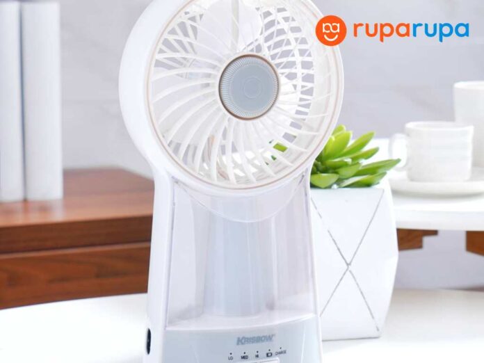 Krisbow 2805 Rechargeable Fan and Emergency Light - White-Grey Krisbow 2805 Rechargeable Fan and Emergency Light - White-Grey