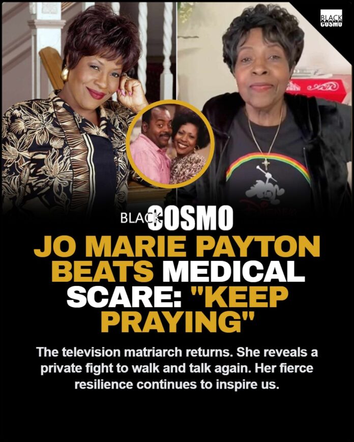 Jo Marie Payton, the legendary actress who played Harriette Winslow on Family Matters, smiling gracefully.