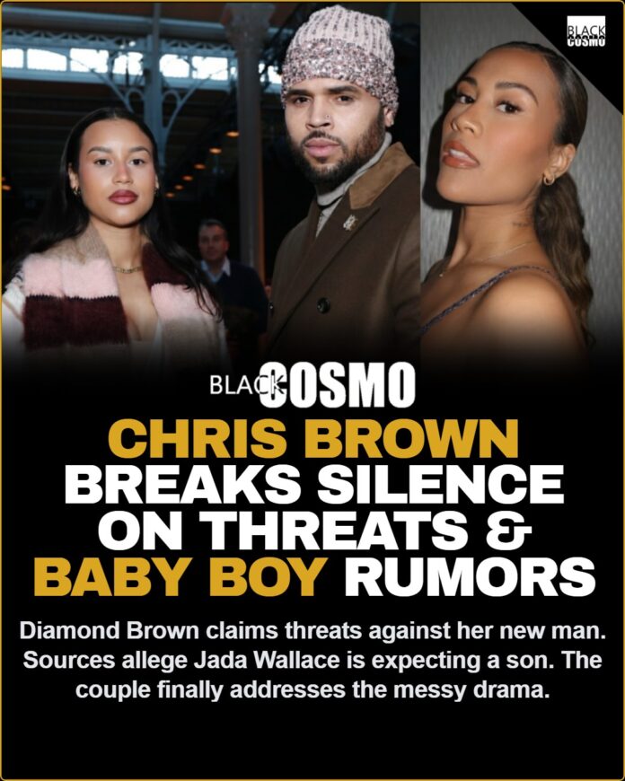 chris-brown-breaks-silence-on-threats-baby-boy-rumors Chris Brown And Girlfriend Jada Wallace Break Silence As His Baby Mama Diamond Brown Alleges He's Threatening Her New Man And Claims Jada's Expecting A Baby Boy