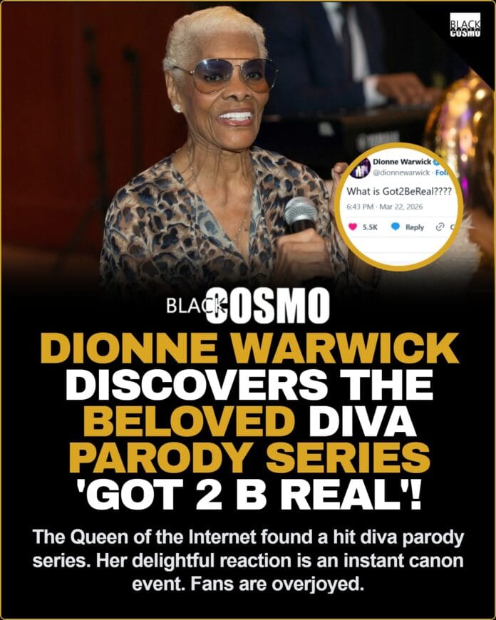 Dionne Warwick smiling gracefully while holding a microphone, showcasing her iconic elegance and status as a legendary music icon.