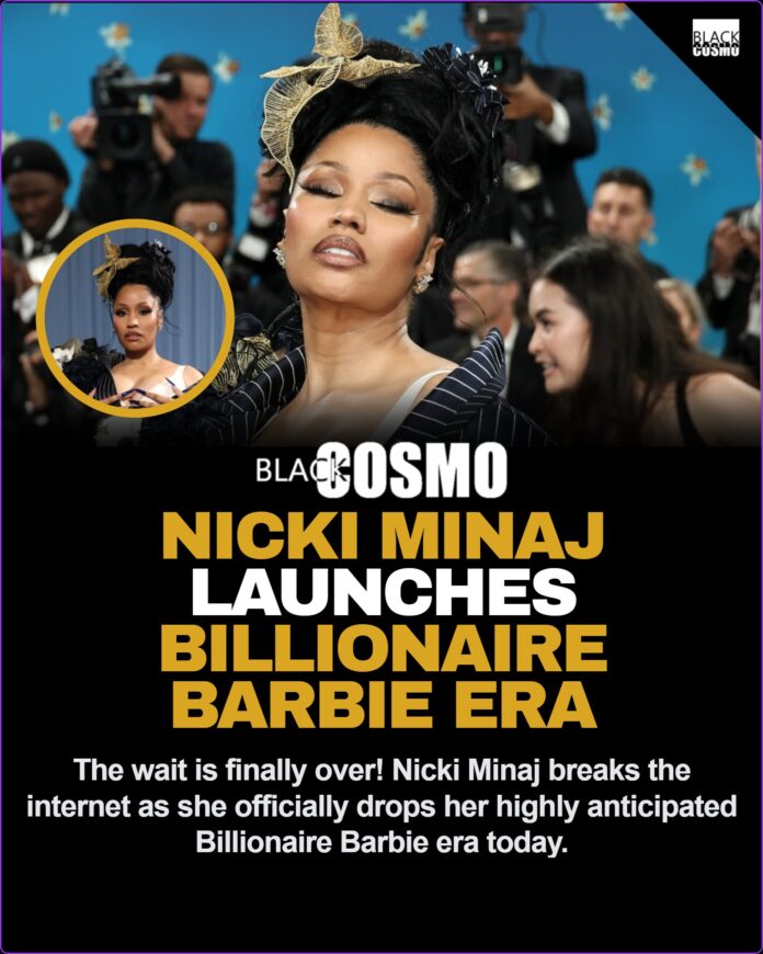 Nicki Minaj serving a fierce, high-fashion look as she officially launches her highly anticipated Billionaire Barbie era on March 27, 2026.
