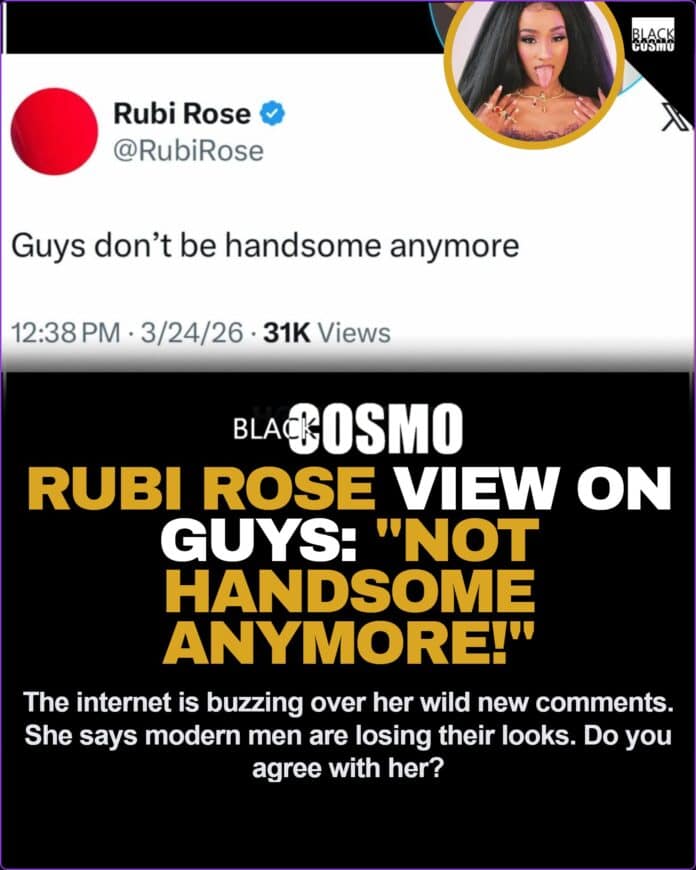 Rubi Rose looking stunning while sparking a viral debate about modern men's looks.