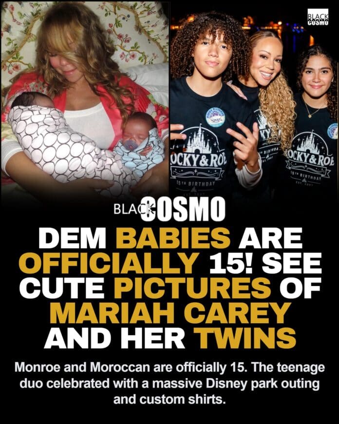 Mariah Carey's teenage twins Monroe and Moroccan celebrating a birthday together