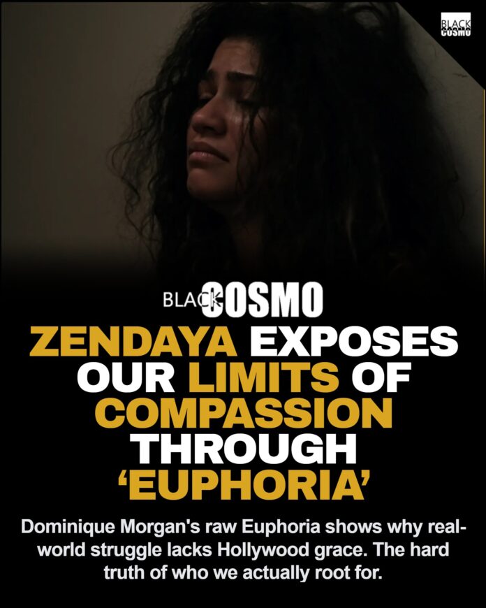 Zendaya as Rue Bennett in an emotional scene from HBO's series Euphoria.