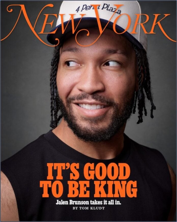 Jalen Brunson on the cover of New York Magazine's June 2026 issue looking focused and calm.