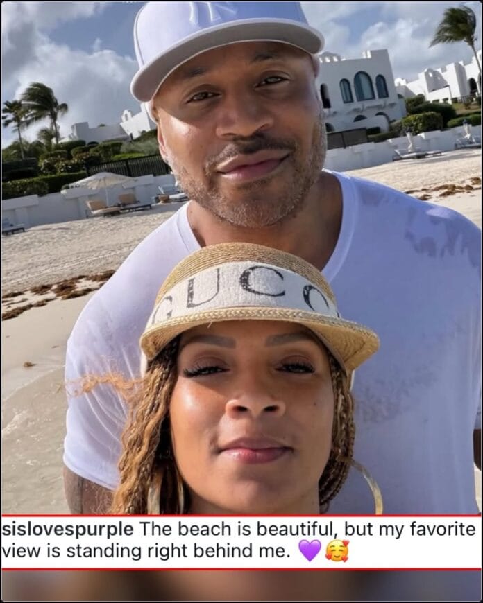 Simone Smith and LL Cool J posing together for a relaxed, close-up selfie.
