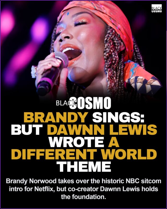 A portrait of Dawnn Lewis who co-wrote the original theme song for A Different World