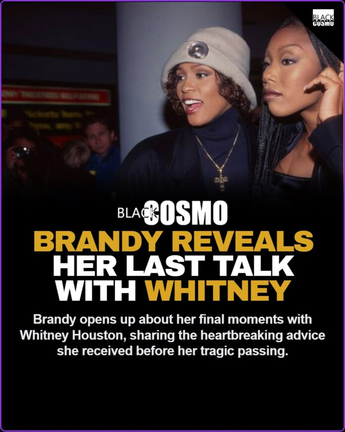 A poignant moment capturing the deep connection and mentorship between R&B legends Brandy and Whitney Houston.
