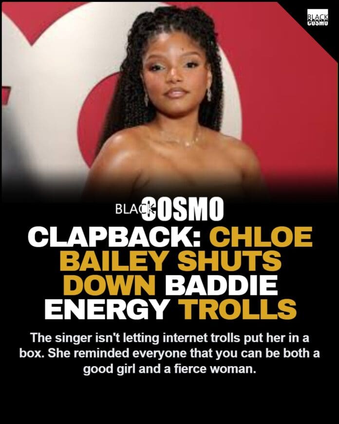 Chloe Bailey looking confident and stylish while standing unapologetically in her power.