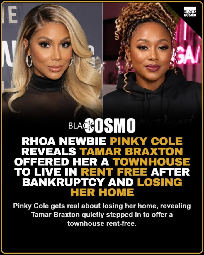 Pinky Cole speaking publicly about her journey and finding genuine support from Tamar Braxton after losing her home.