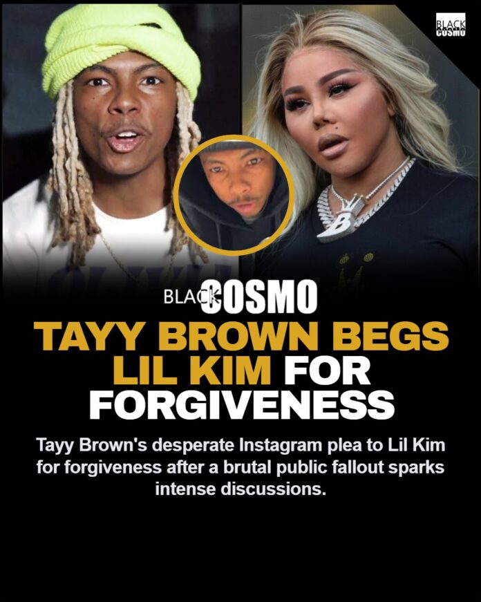 Tayy Brown and Lil Kim side-by-side during happier times, reflecting the intense online debates surrounding their controversial age-gap relationship.