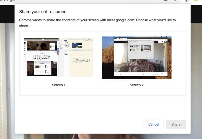 Screen Sharing Google Meet