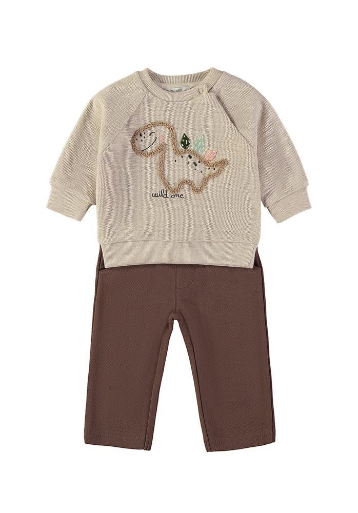 Conjunto algodón pantalón bolsillos dino BABYBOL