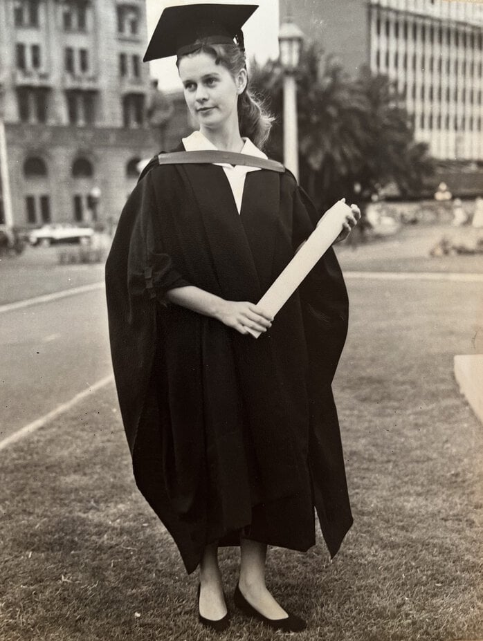 Photo of Gloria Webb, Natal University graduate, 1961.