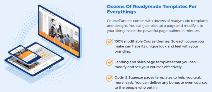 CourseFunnels Lifetime Deal Readymade Templates