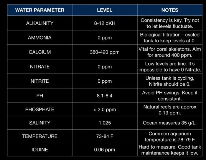 water parameters